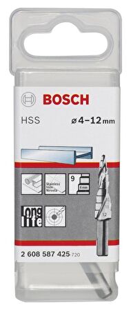 Bosch HSS 9 kademeli Matkap Ucu 4-12 mm 2608587425